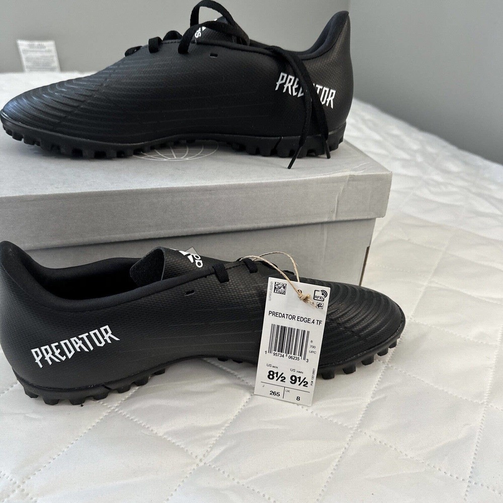 Adidas Predator Edge .4 TF Black Soccer Turf Style GX0010 M 8.5 W 9.5